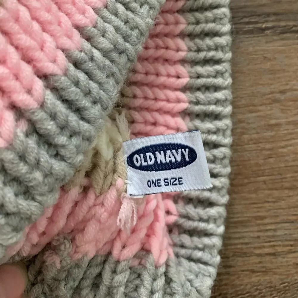 Old Navy Winter Striped Knit Hat with Tassel